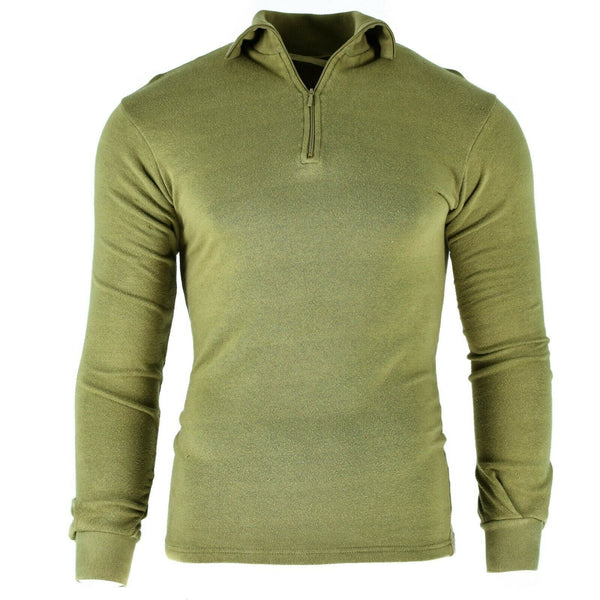 Original British army tricot shirt zipper Undershirt zipped thermal Green OD