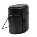 Original Swiss Army Mess Kit 3 Piece Aluminum Camping Cooking Set Black