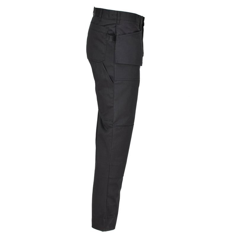 Original Belgian Military work cargo pants durable reinforced knees black NEW