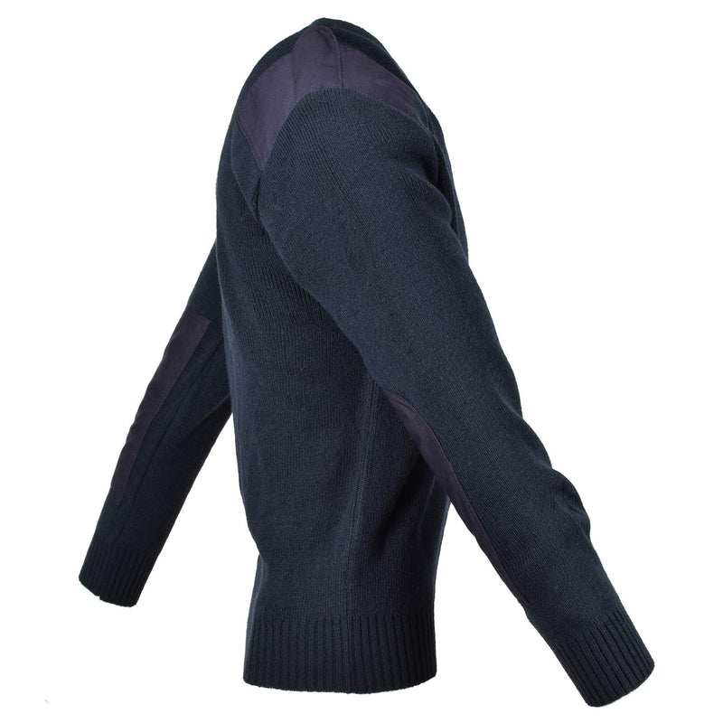 Original British Ex-police service pullover Commando Jumper blue V-neck sweater