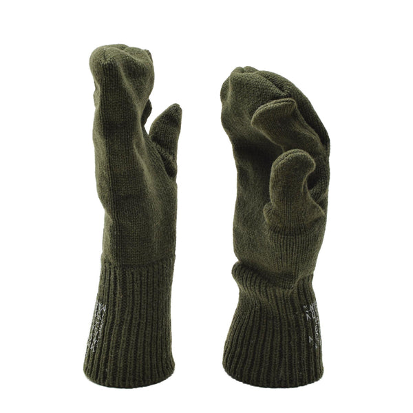 Genuine U.S. Military Trigger finger mittens wool warmers green army surplus NEW