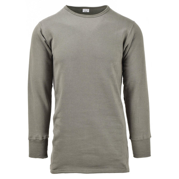 Genuine French Military Thermal Plush Undershirt Olive Army Winter Surplus NEW