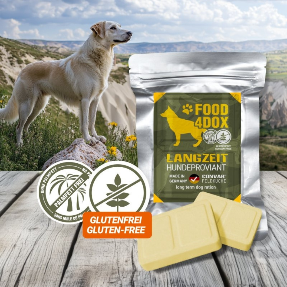 CONVAR FOOD-4DOX Long-Life Dog Food Emergency Ration 10-Year Shelf Life 120g