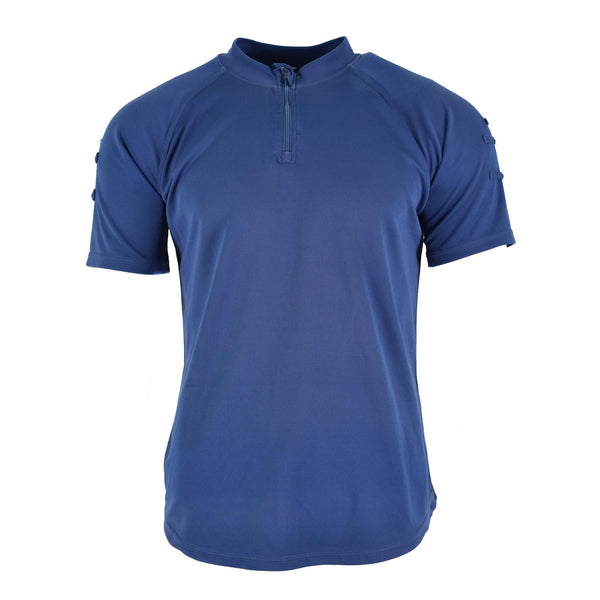 Original British police t-shirt blue breathable material front zip guard shirt