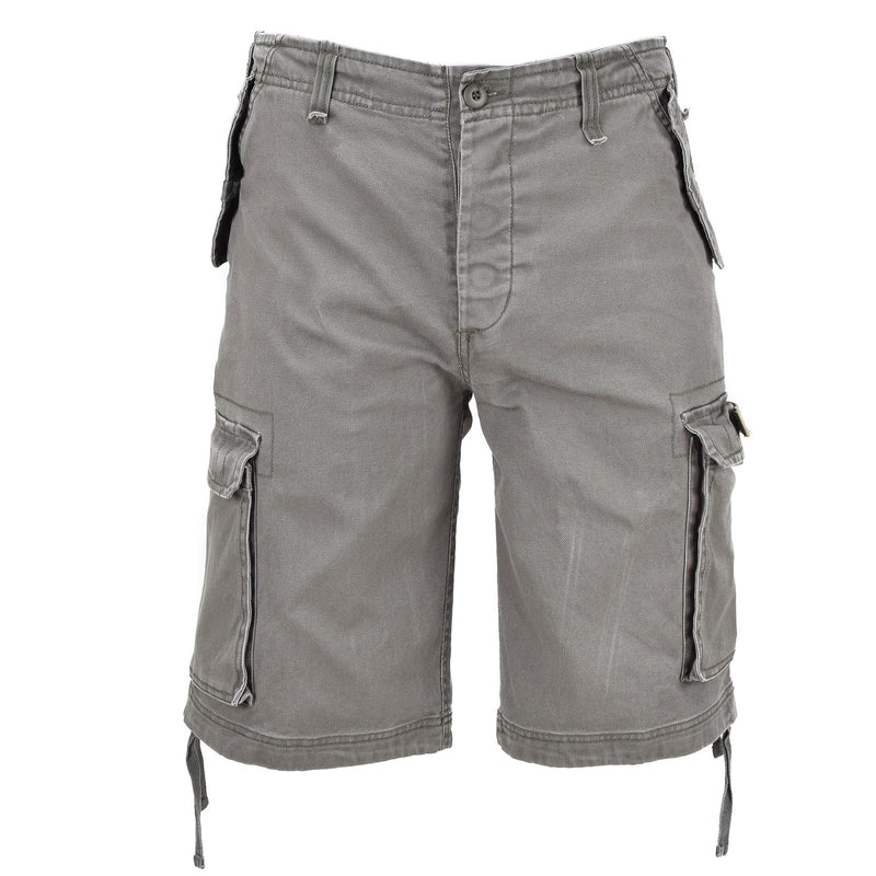 Mil-Tec Brand Military style olive prewashed moleskin paratrooper cargo shorts
