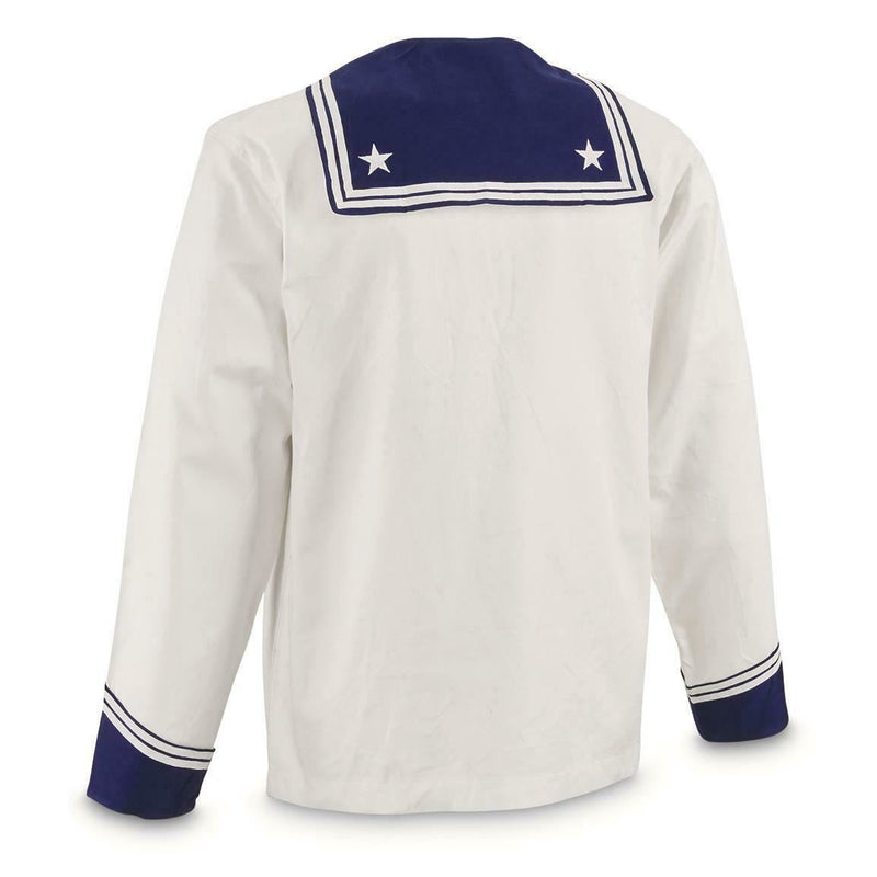 Original Italian army navy middy shirt long sleeves white naval military sailors