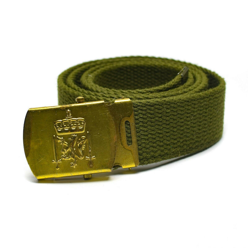 Original Danish Army Olive green belt military canvas w buckle Royal Danish NEW