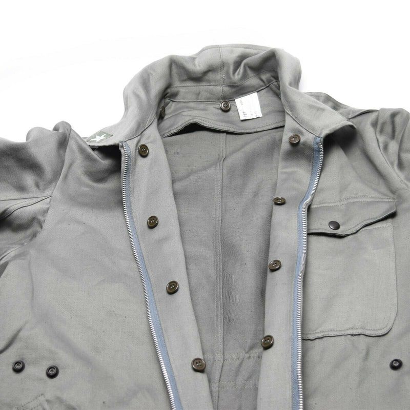 Genuine Italian army coverall suit military grey overall jumpsuit zip-front NEW