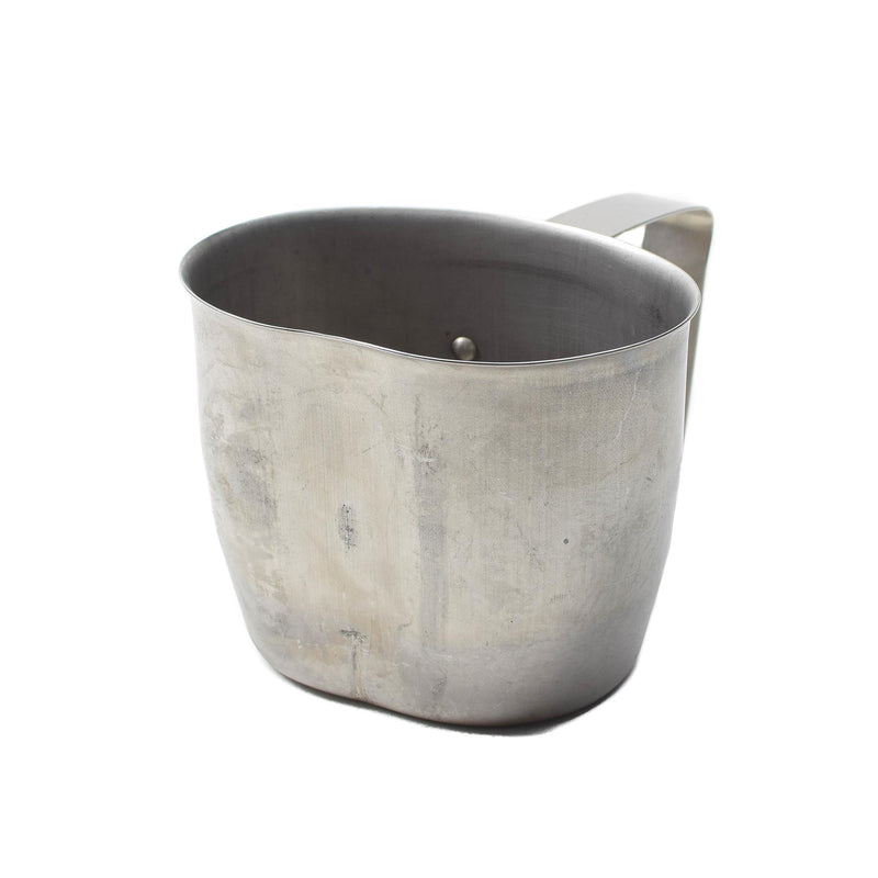 Original Austrian Army canteen stainless steel cup folding handle military issue