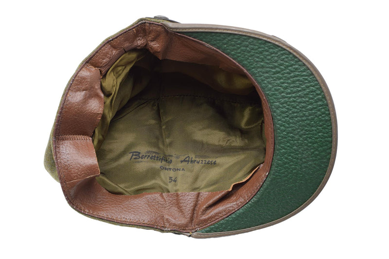 Original Italian military snapback field cap olive wool lightweight vintage