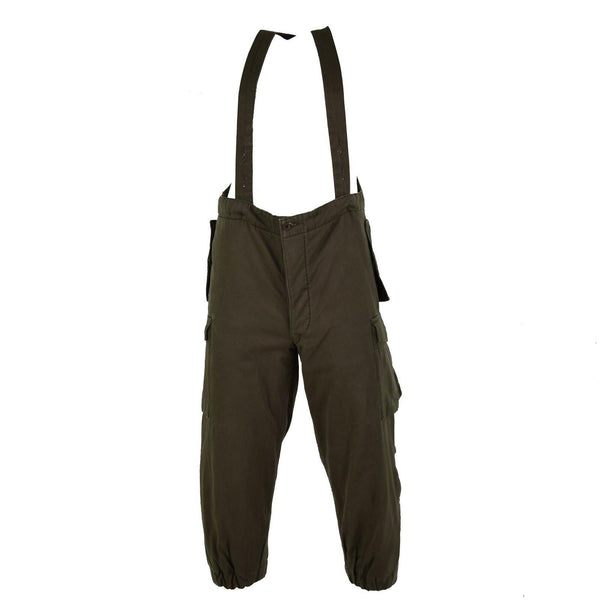 Original Austrian army combat pants bib military olive OD overall w braces NEW