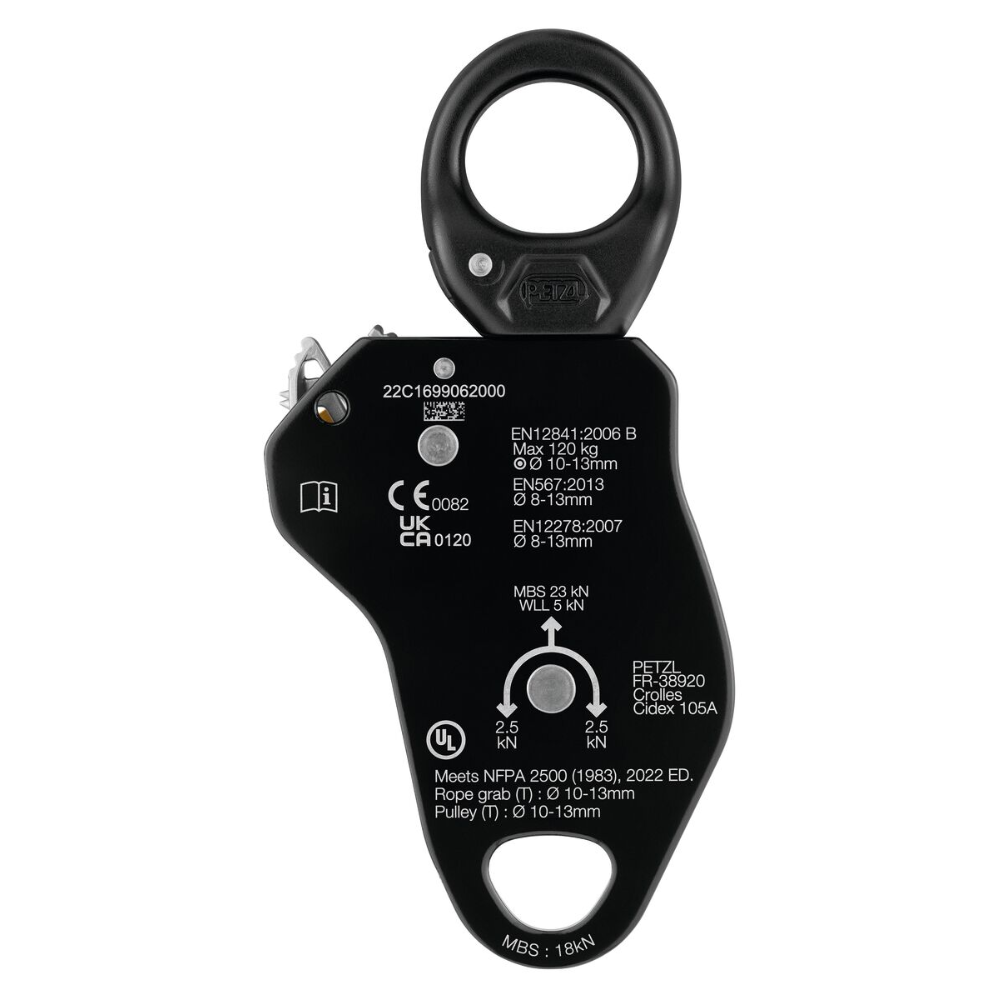 PETZL PRO TRAXION Progress Capture Pulley Swivel Rope Hauling Device Yellow