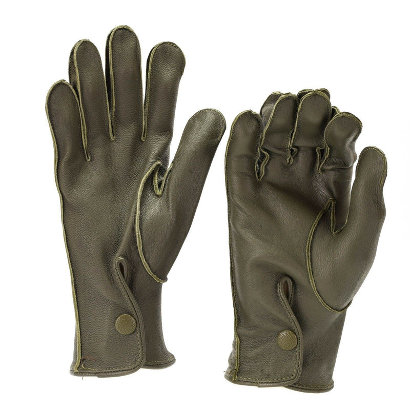 Genuine German Police issue real leather OD gloves patrol Olive O.D NEW Genuine