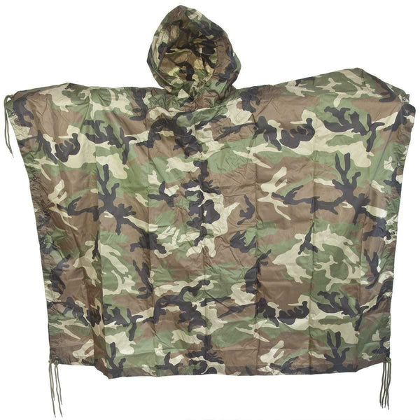 MIL-TEC Brand Poncho army style waterproof rain RipStop cape military Woodland