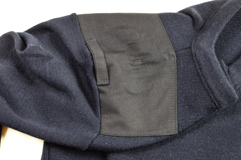 Genuine Dutch army Sweater Blue Jumper Military pullover Round Neck Officer