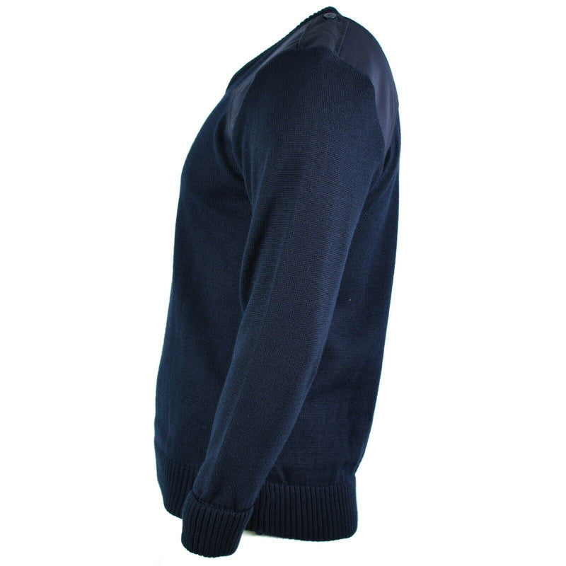 Original British army police pullover Commando Jumper blue V-neck sweater
