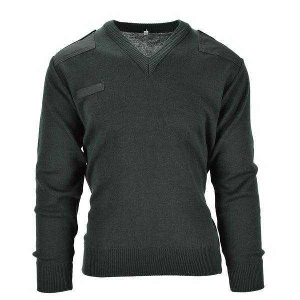 Genuine Dutch Sweater Army pullover Commando Jumper Dark Green V-neck Men NEW