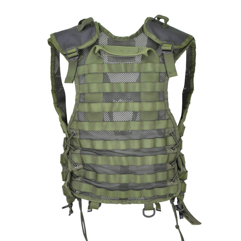 Genuine Dutch Military olive reinforced vest 6pcs modular forest molle pouches