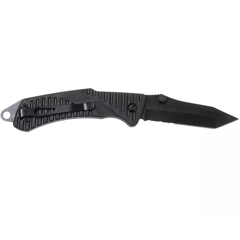 EKA Brand Swede 9 folding knife 57 HRC 12C27 steel fire starter black handle