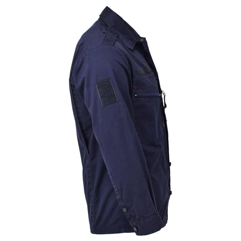 Original Dutch army jacket workwear blue uniform long sleeve military shirt