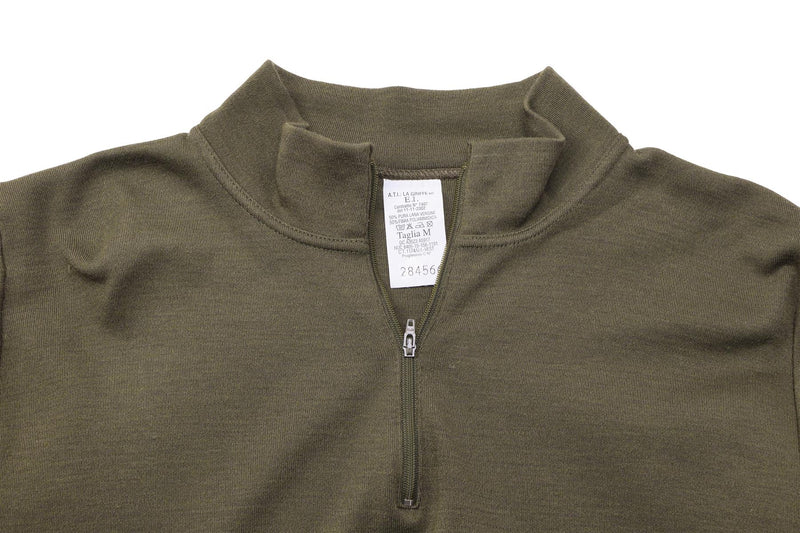 Original Italy military shirt zipper undershirt lightweight breathable Olive