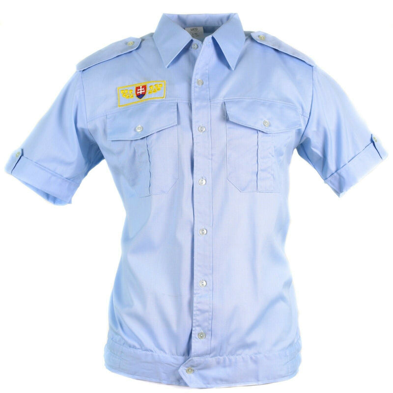 Genuine Slovakian army shirt military BDU blue short sleeves NEW