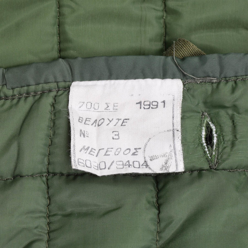 Original Greek army M65 liner jacket quilted warm military jacket lining green