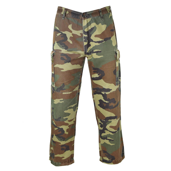 Genuine Italian army pants NATO combat cotton woodland Camouflage field trousers