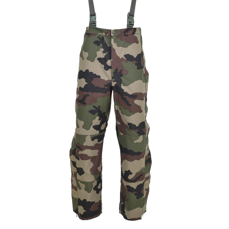 Genuine French army rain pants waterproof trilaminate overall with braces NEW