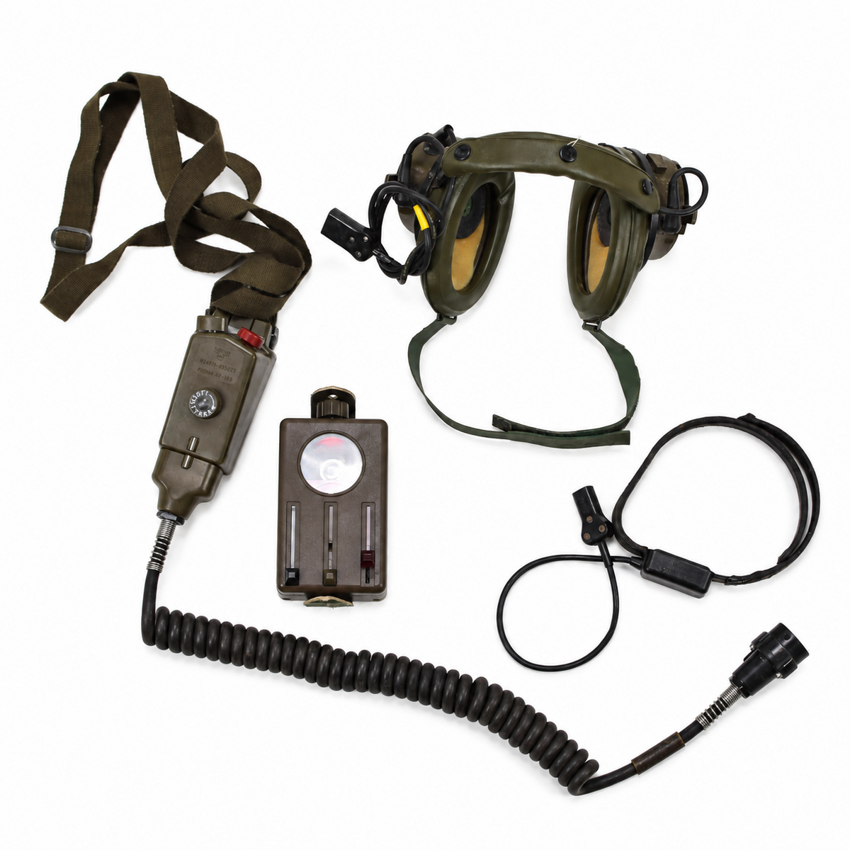 Original British Military Amplivox Aviation Communications Headset Set Vintage
