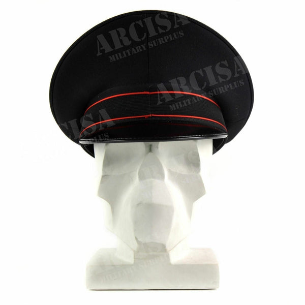 Genuine Italian Army peaked cap Military Police visor forage cap Black NEW