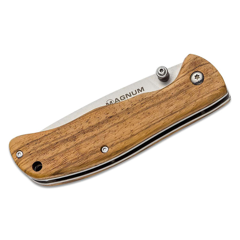 Boker Brand folding pocket knife Backpacker uncoated stainless steel wood handle