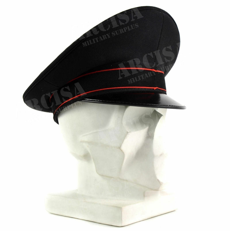 Genuine Italian Army peaked cap Military Police visor forage cap Black NEW