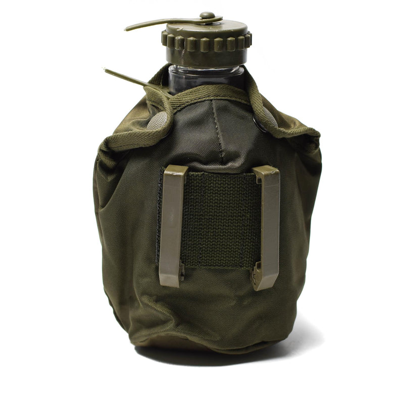 Genuine Austrian Army plastic water bottle field troops canteen pot OD pouch
