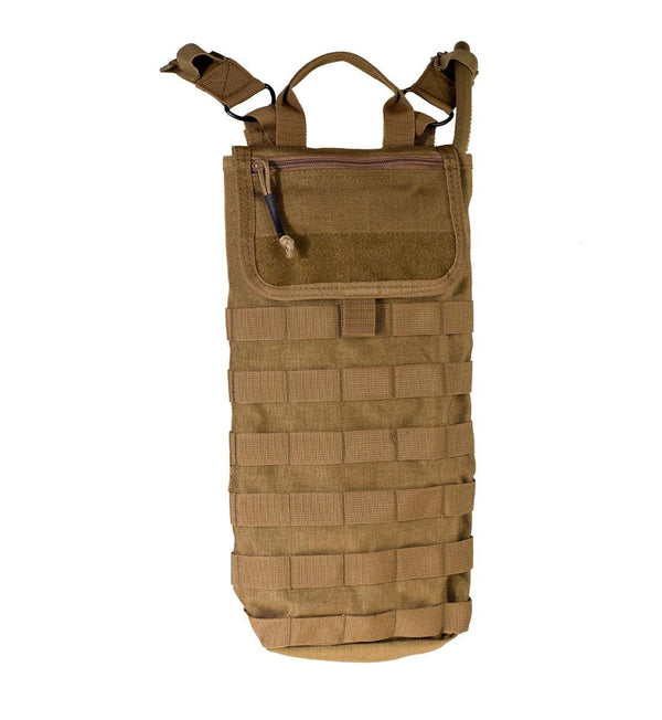 A.Blochl TF1 3-liter coyote hydration pack with MOLLE loops and adjustable straps for hiking and tactical use