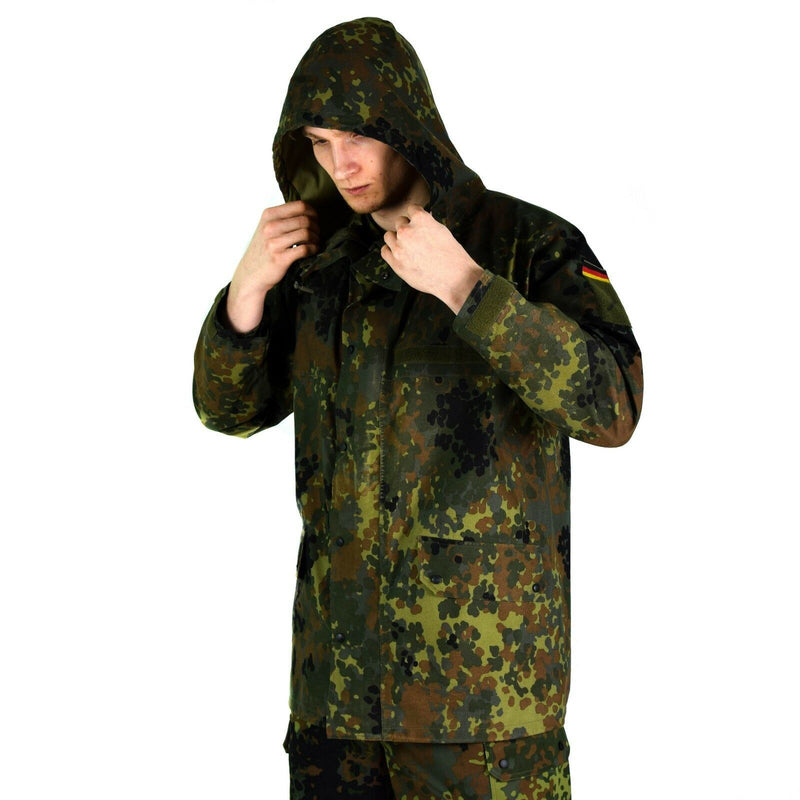 Original German army field Jacket GoreTex Flecktarn waterproof rain parka NEW