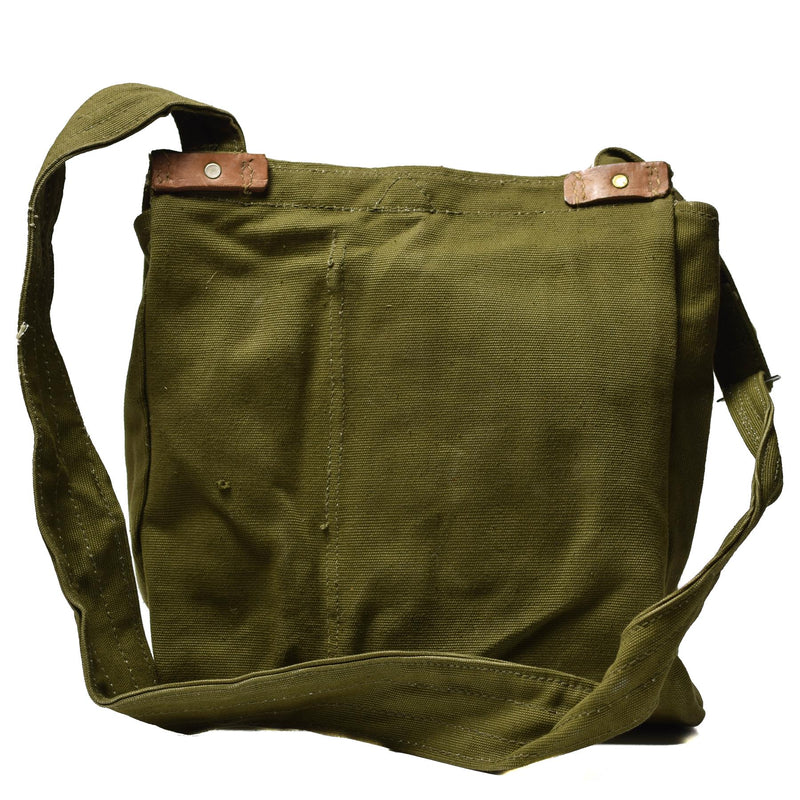 Original Romanian army carrying bag military surplus green shoulder strap case