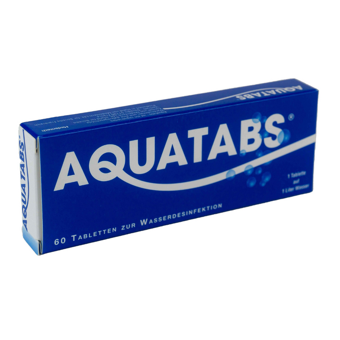 AQUATABS Water Purification Tablets 3.5 mg 60 Pieces Outdoor Travel - GoMilitar