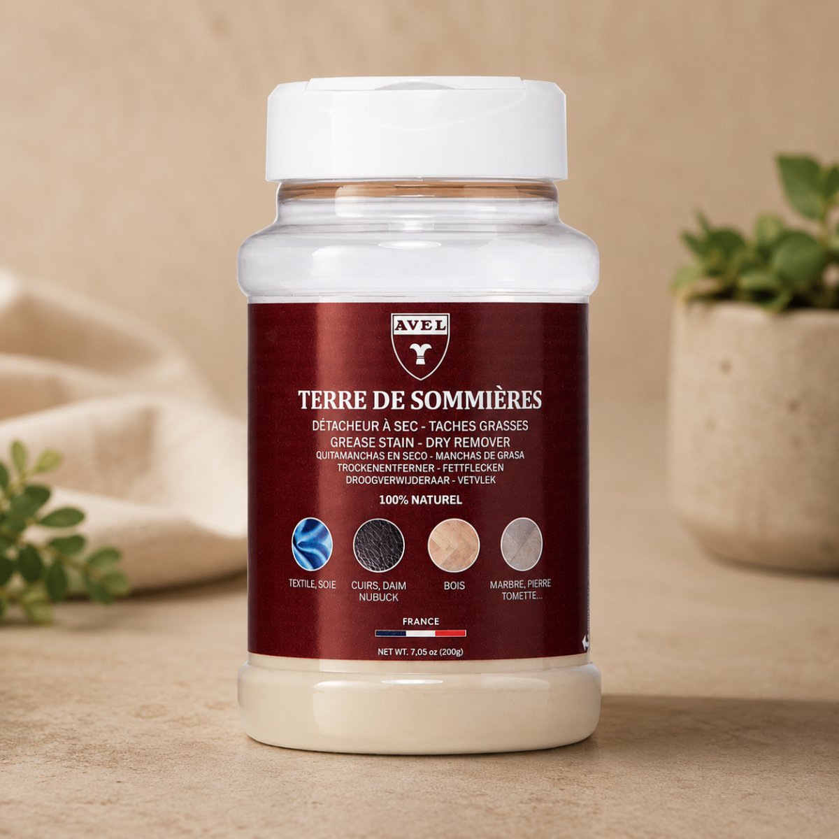 Avel Terre de Sommières Natural Grease Stain Remover 200g Clay Powder