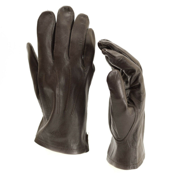 Genuine Belgian army  gloves leather black brown military full finger surplus