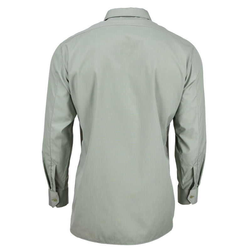 Original Czech Army Dress Shirt Olive Long Sleeve Button up Military Surplus NEW