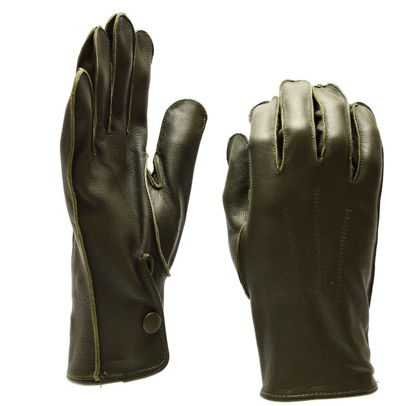 Genuine German Police issue real leather OD gloves patrol Olive O.D NEW Genuine