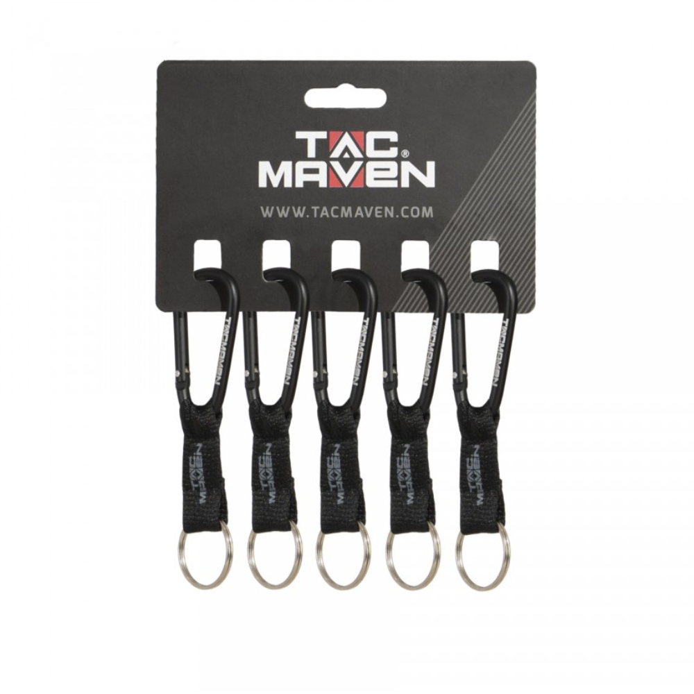 TAC MAVEN 6mm Aluminum Carabiners 5 Pack Outdoor Key Clips Camping Gear