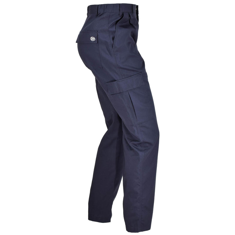 Genuine British ISS blue work pants surplus cargo trousers in blister NEW