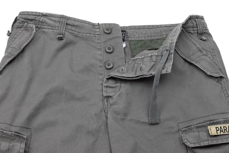 Mil-Tec Brand Military style olive prewashed moleskin paratrooper cargo shorts