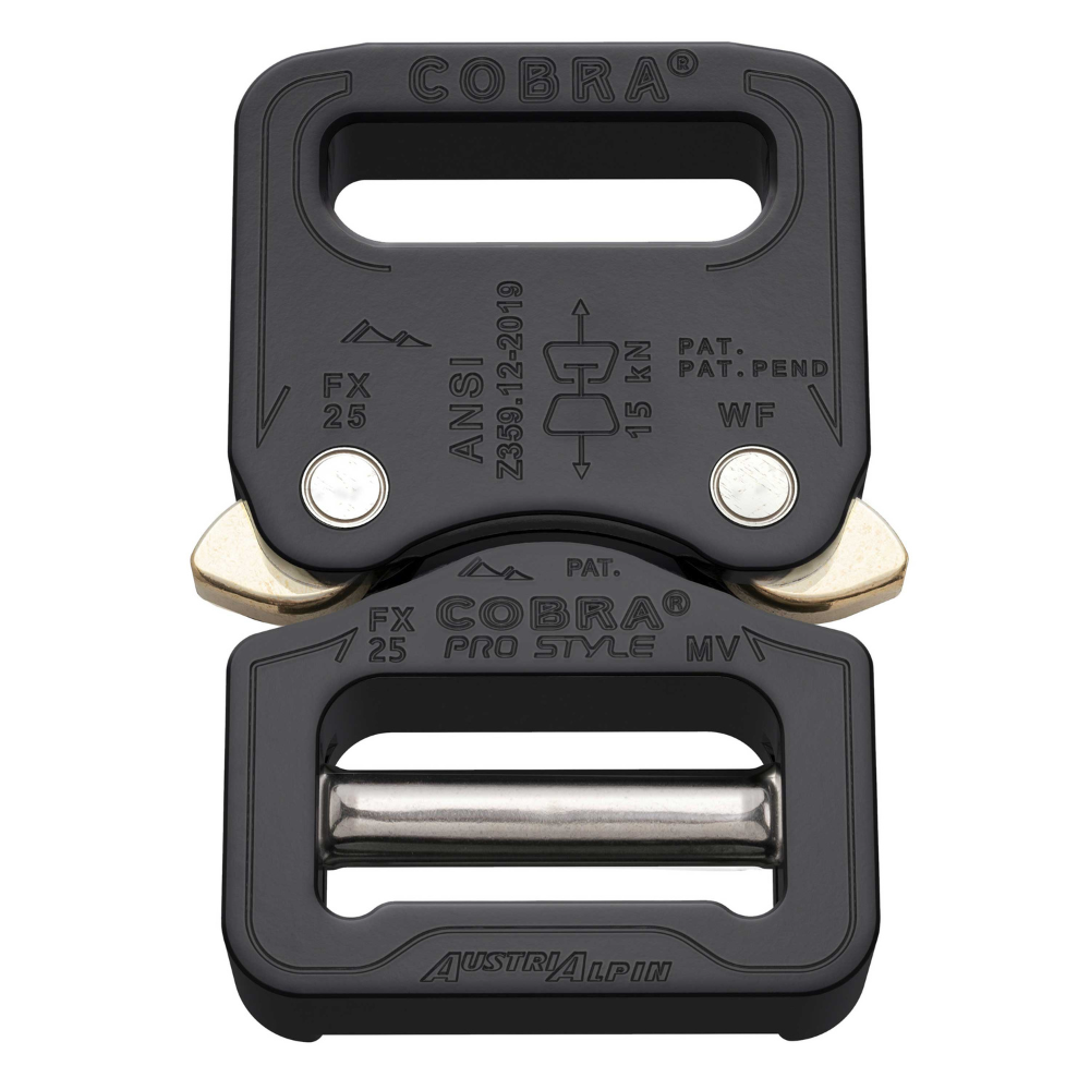 AustriAlpin COBRA PRO STYLE Belt Buckle 18 kN 25mm Quick Release Black