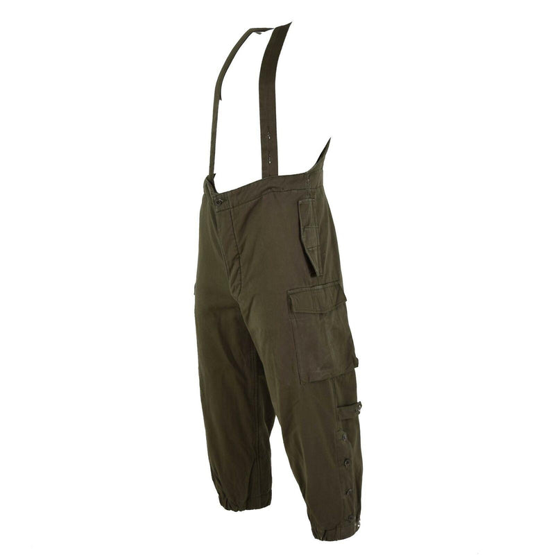 Original Austrian army combat pants bib military olive OD overall w braces NEW