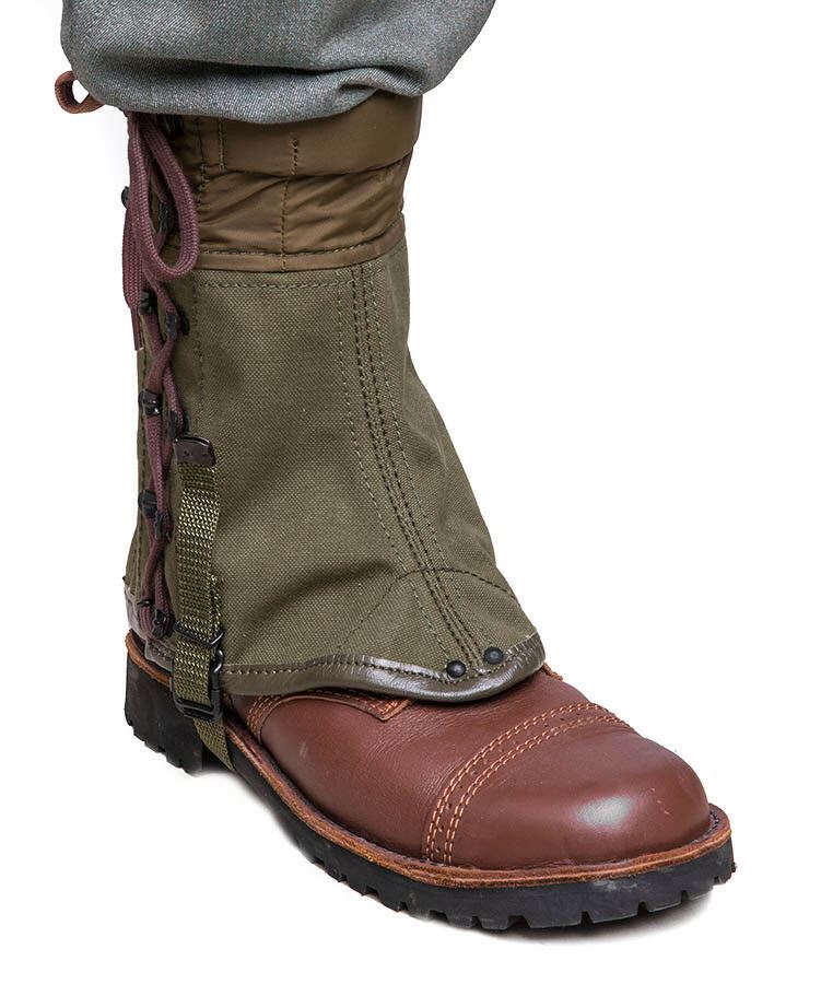 Genuine italian army Gaiters canvas OD olive hiking military surplus M70 combat