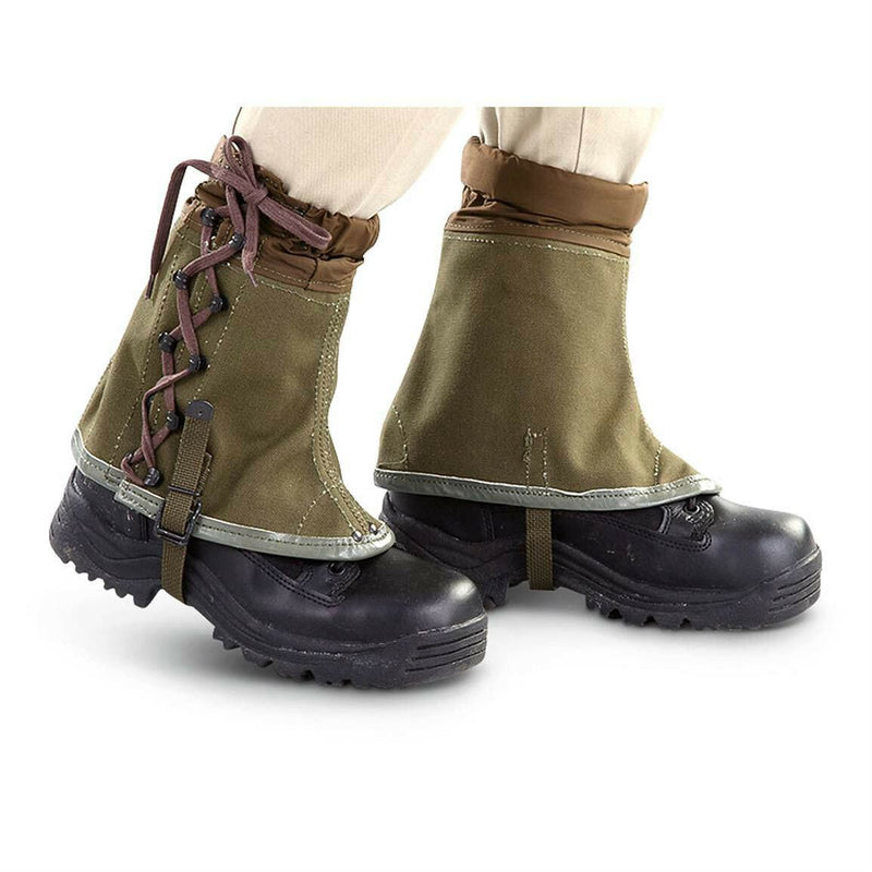 Genuine italian army Gaiters canvas OD olive hiking military surplus M70 combat