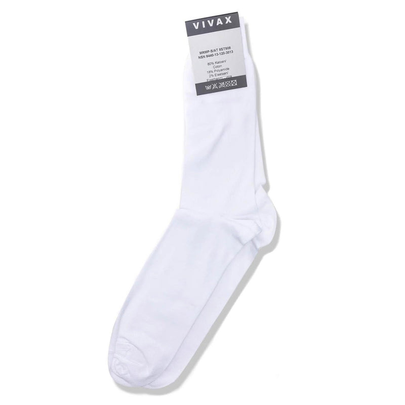 Belgium Military quality VIVAX sports socks plain white hiking camping footwear - GoMilitar